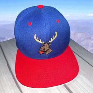 Sport-Tek Moose Hat Canada Maple Leaf Wool Flat Brim Snapback Baseball Dad Cap